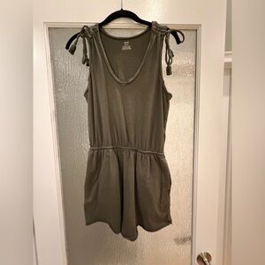Aerie ruched ties romper